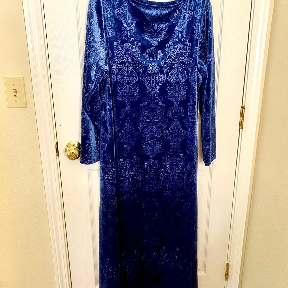 Soft Surroundings Blue Velvet Maxi Dress - Picture 4 of 7